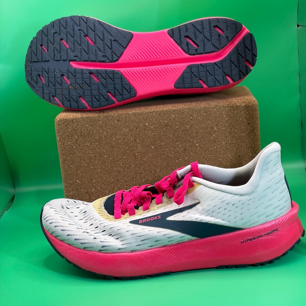 Brooks‎ Hyperion Tempo Running Shoes Women 7.5 White/Pink DNA FLASH Lightweight